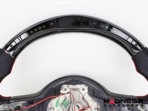 Alfa Romeo Giulia Steering Wheel - Carbon Fiber - w/ LED Functions - Perforated Leather - Non QV Models